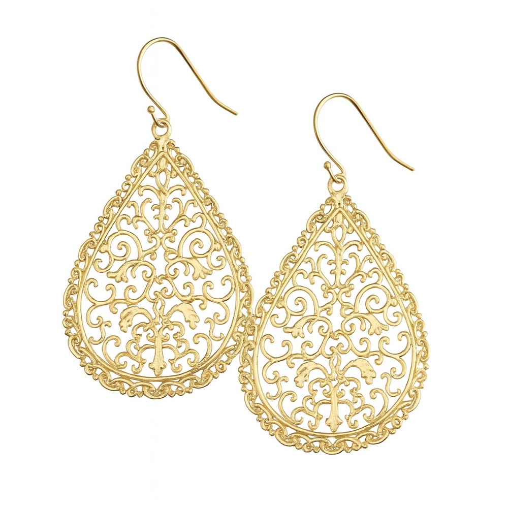 Golden Serenity Teardrop Earrings